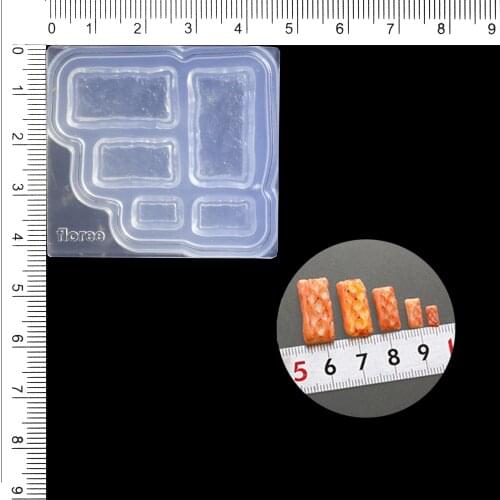 NEW 3D Mini Toast UV Resin Silicone Mold Miniture Food Play Mold Tool