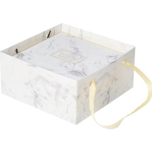 Gift Box Square Marbled Bridesmaid Hand Gift Box Wedding Candy Box Wedding Showers & Bachelorette Parties Paper Bag