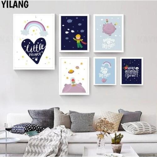 Nordic Poster Boy Nursery Print Little Prince Posters And Prints Space Planet Canvas Painting Wall Pictures Baby Room Decoration