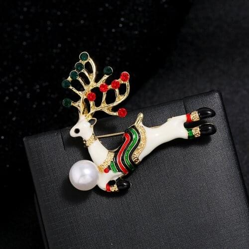 Christmas Brooches Hat Gloves Bells Socks Snowfake Rhinestone Christmas Tree Elk Enamel Badge Brooch Women Party Jewelry Gifts