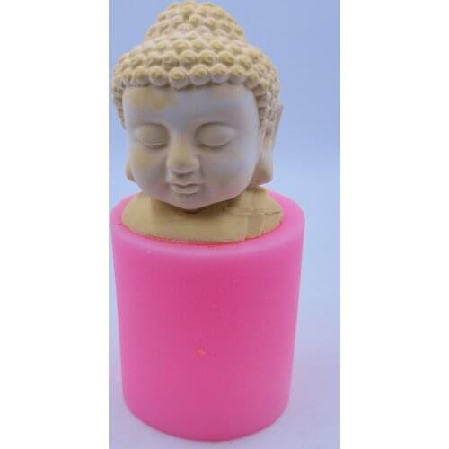 Medium Size Buddha Head Silicone Mold for Handcrafted Candle Wax Resin Epoxy Decorations Craft Molds Aroma Gypsum Statue Mould