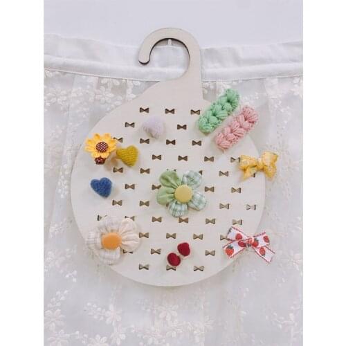 Nordic Ribbon Hairpin Rack Hair Hoops Storage Holder Headband Wooden Organizer Children Girls Room Decoration