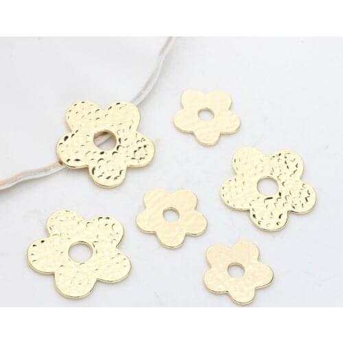 Zinc Alloy Gold Metal Plum Flowers Connectors Charms 6pcs/lot For DIY Fashion Jewelry Making Finding Accessories