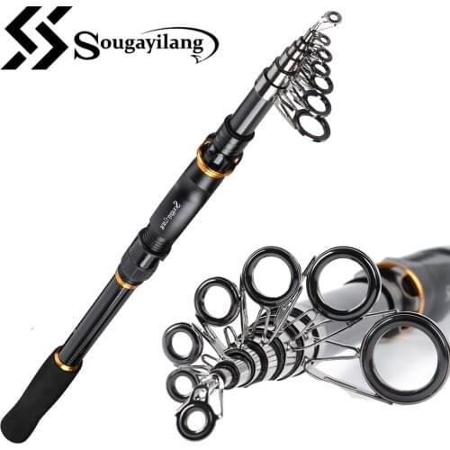 Sougayilang 99% Carbon Portable Telescopic Fishing Rod Spinning Fish Hand Fishing Tackle Casting Rod Good Carp Sea Fishing Pole