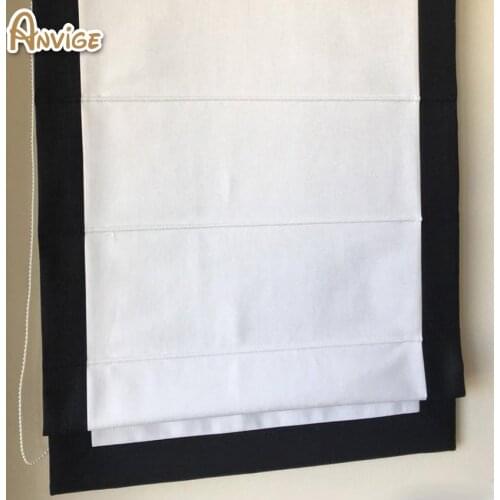 Anvige Modern 60+ Colors,Custom Roman Shade With Trim,Washable Roman Blinds,Flat and Fold With Cords
