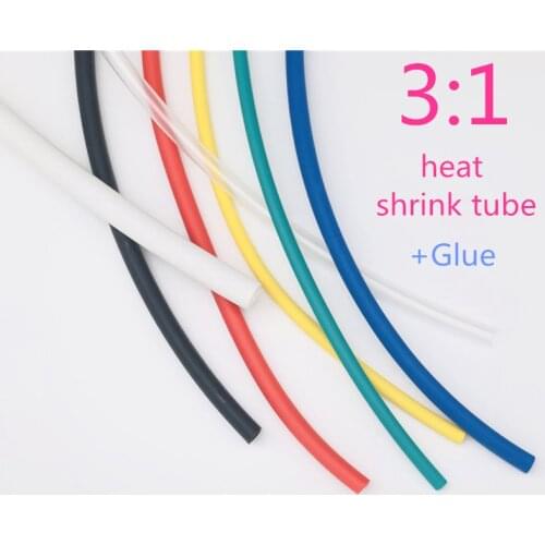 1meter 3:1 Heat Shrink Tube heat wrap shrink with Glue Dual Wall Tubing Diameter 1.6mm-15mm Adhesive Lined Sleeve Wrap