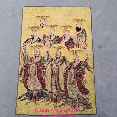 Three sovereigns and five emperors tapestry wall paintings tangka paintings religious buddhas silk and gold embroidery tanka emb