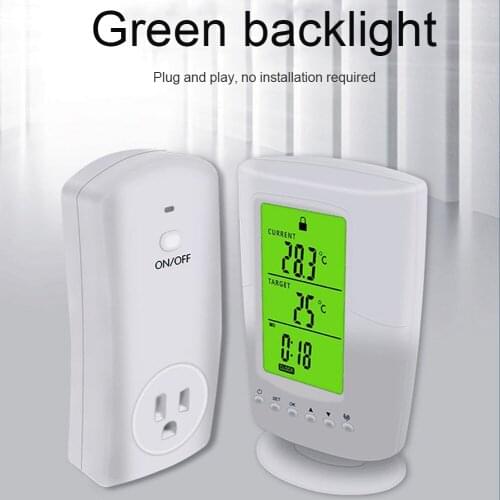 TS-2000 Programmable Wireless Thermostat Socket White LCD Household Intelligent Temperature Control Socket Thermostat Socket