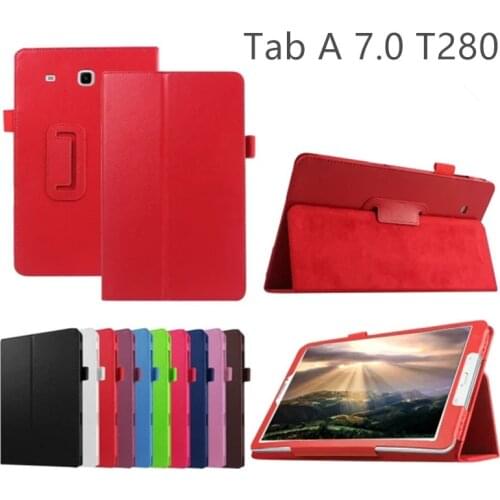 T280 7 Ultra Slim 2-Folder Folio Stand PU Leather Cover Case For Samsung Galaxy Tab A 7.0 2016 T280 SM-T280 T285 SM-T285 Tablet