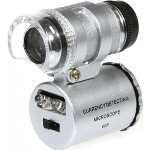 Handheld Magnifiers 60X Magnifying Magnifier Jeweler Eye Jewelry Loupe Loop LED Light for Inspection and Repairing