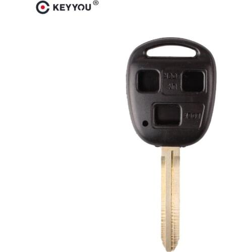 KEYYOU Replacement 3 Buttons Remote Key Shell Fob Car Key Case Cover For TOYOTA 43 Cruiser Camry With Toy43 Blade Car-styling