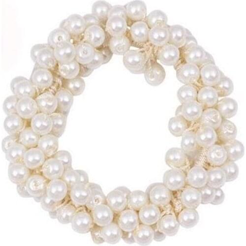 Woman Elegant Pearl Hair Ties Beads Girls Scrunchies Rubber Bands Ponytail Holders Hair Accessories Elastic Hair Band