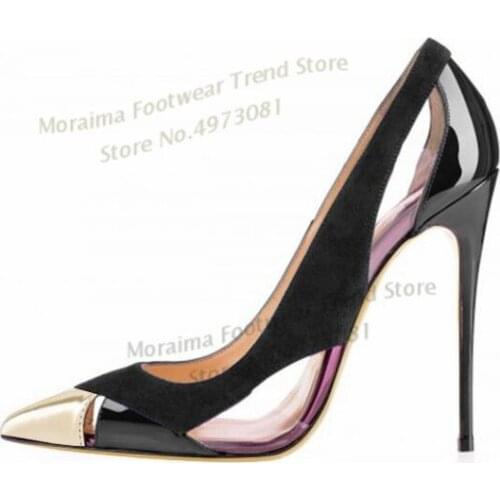 Moraima Snc High Heels Women Pumps 12cm Stilettos Ladies Shoes Pointed Toe Cutouts Mixed Colors Party Weding Shoes 35-44