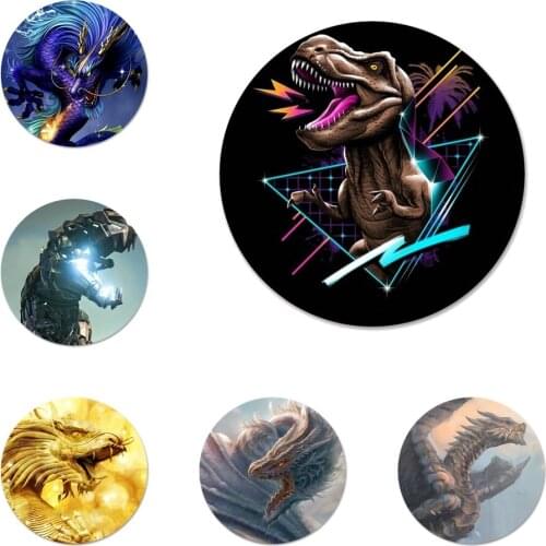 58mm dinosaur dragon Icons Pins Badge Decoration Brooches Metal Badges For Clothes Backpack Decoration