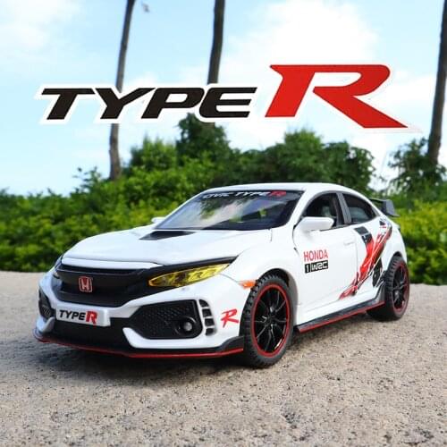 1:32 HONDA limited edition CIVIC TYPE-R Diecasts Toy Vehicles Metal Car Model Sound Light Collection Car Toys For Children Gift