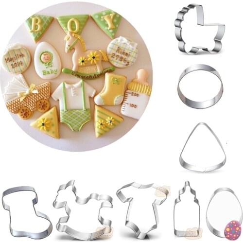 1pcs patisserie Baby Birthday Hundred Days Banquet Stainless Steel Cookie Cutter Metal Fondant Cake Decor Tools Biscuit Mould