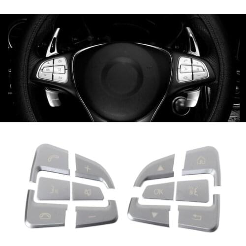 12pcs/set Steering Wheel Button Sticker Decal Cover for mercedes benz GLC C Class BC B E GLE GLS CLA GLA ML