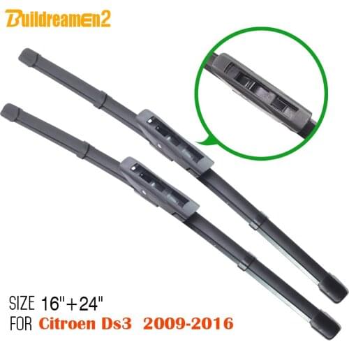 Buildreamen2 Car Soft Rubber Windscreen Windshield Frameless Bracketless Wiper Blades For Citroen Ds3 2009-2016 2Pcs