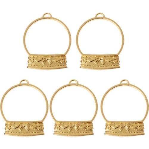 5Pcs Crystal Ball Resin Frame Bezels Setting Blank Pendant Resin Jewelry Making