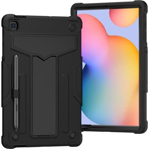 Back Stand Case for Samsung Galaxy Tab S6 Lite 10.4 inch 2020 P610 P615 Color Patchwork T Shape Shockproof Tablet Cover Case