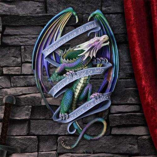 Retro Home Decor Rainbow Dragon Pendant Runner Qing Dragon Resin Crafts Wall Hanging Garden Wall Decor Accessories