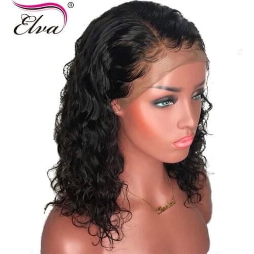 Elva 360 Lace Frontal Wigs For Black Women 360 Lace Front Human Hair Wigs Pre Plucked Baby Hair Brazilian Remy Hair Curly Wigs