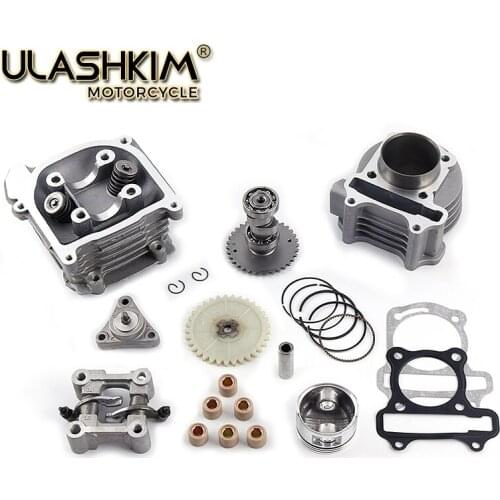 GY6 50cc 80cc upgrade 100cc QMB139 4 STROKE CYLINDER KIT Head Racing Exh Camshaft Rollers Oil Gear Rings Arms Assemly
