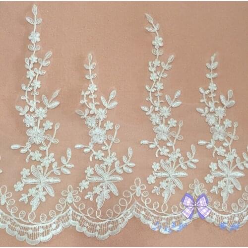 Delicate 9Yards wide 36cm ivory Codring Fabric Flower Venise Venice wedding dress headwear Lace Trim LA140