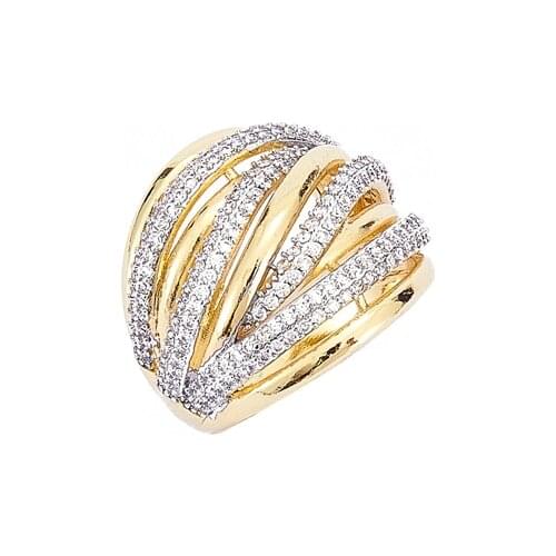 2021 Jul Finger Rings Women Round Crystal Caesar Ring Gold Color Ethnic Wedding Jewelry Ring