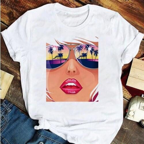 LUS LOS Patterns of Women with Different Personalities Colourful Graphics Printed Casual Tops Summer Cool Short-sleeved T-shirt
