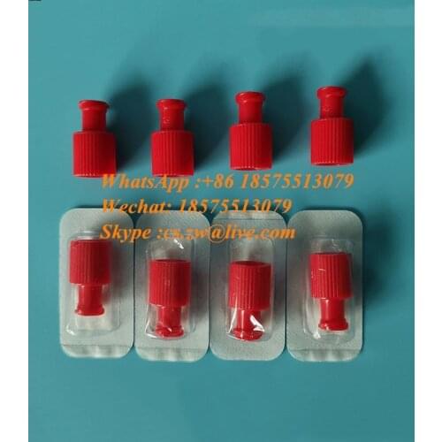 Male and Female Luer Plugs Red Plastic Bulk Internal and External Threads Spiral Tube Plugs Independent Aseptic Packaging