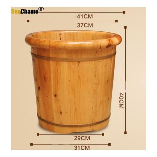 Solid Wood Steam Foot Bath Barrel Household Massage Foot Bath Barrel Footbath Fumigation Adult Tub Special Foot Pedicure