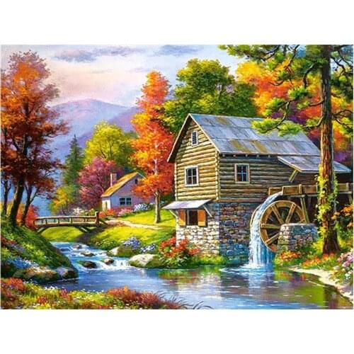 Full square / round diamond 5D DIY diamond painting cross stitch scenery 3D diamond embroidery mosaic Christmas decoration