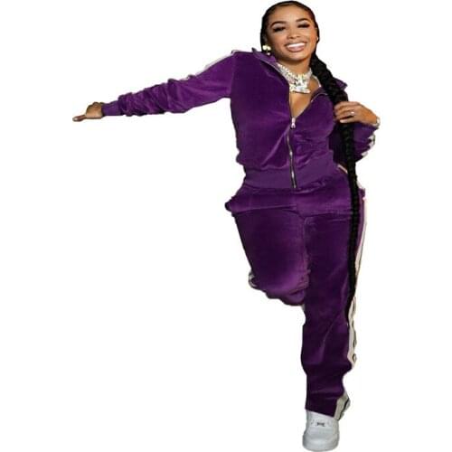 Cool Girl Casual Home Wear Jogger Suit For Women 2 Piece Sets Long Sleeve Coats Jacket Skinny Pencil Pants Sportswear