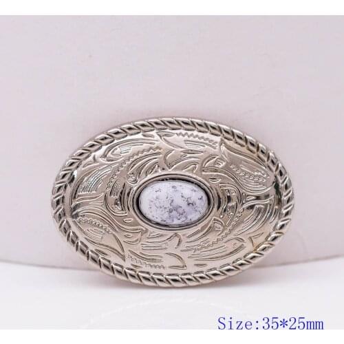 10X 35X25MM Western Bling Silver White Turquoise Engraved Saddle Tack Belt Prairie Dust Oval Conchos