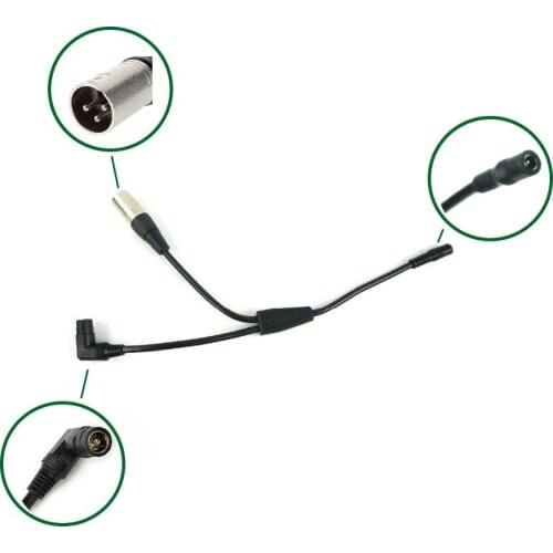 BULU Ebike Battery Charger Converter DC2.1 RCA Plug Cannon Plug Convertion for Electric Bicycle Battery Charger