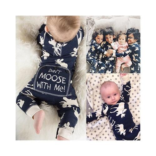 Pudcoco US Stock Cute Christmas Deer Clothing newborn Baby Girl Boy Deer Long Sleeve Cotton Romper One-pieces Xmas Outfits