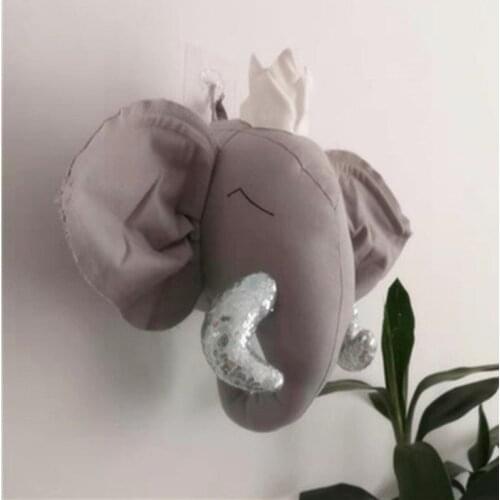 RETRO NORDIC CHILDRENS ROOM WOOL FELT ANIMAL HEAD WALL HANGING THREE-DIMENSIONAL CREATIVE DECORATIVE WALL DECORATION A657