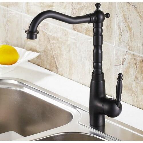 Black oil Antique Brass 360 Degree Swivel Kitchen Cold Kitchen Tap Single Hole Water Tap Kitchen Faucet Nsf071
