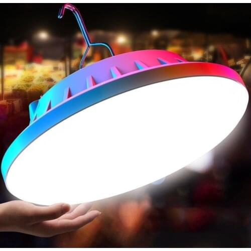 30/60/120LEDs Solar Charging Flying Saucer Lamp LED High Bay Light Ceiling Lamp with Hook for Warehouse Garage Lighting