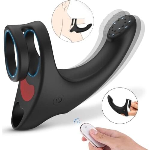 Vibrator Male Penis Rings Delay Ejaculation Penis Vibrating Cock Ring Clitoral Erotic Adult Sex Toys for Men Male Masturbator 5