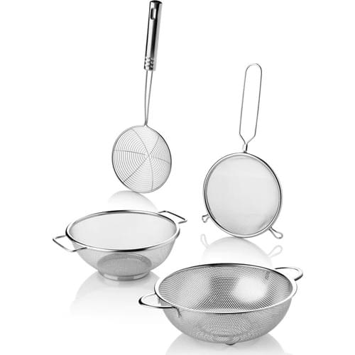 Queens Kitchen 4'lü Steel Strainer Team
