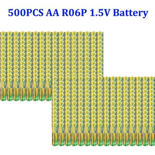 500pcs 1.5V LR6 R6P AA batteries 2A UM3 MN1500 E91 Zinc Carbon Supper Heavy Duty Dry And Primary Battery for control Thermometer