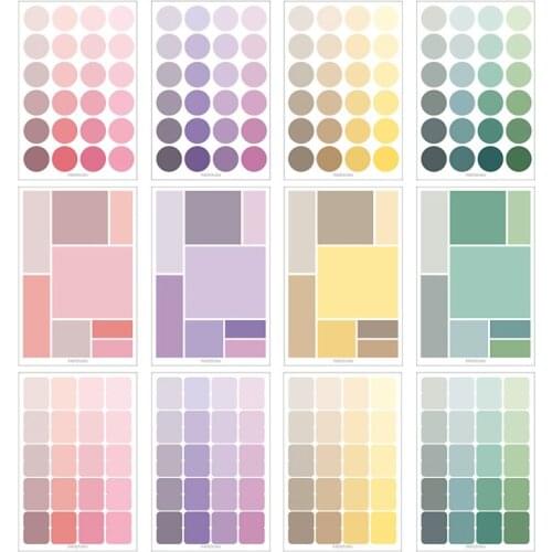 8PCS/lot Geometric Material Multifunctional Basic Label Stickers For DIY Scrapbooking Journal Planner Decoration