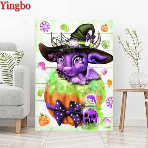 DIY Diamond Embroidery Cartoon dragon and pumpkin Mosaic Needlework Diamond Painting Cross Stitch Handicraft Home Decor