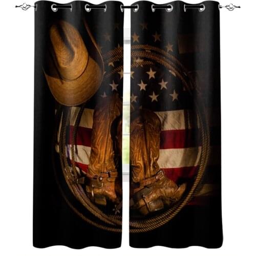 American West Cowboy Blackout Curtains For Living Room Bedroom Window Treatment Blinds Drapes Kitchen Curtains