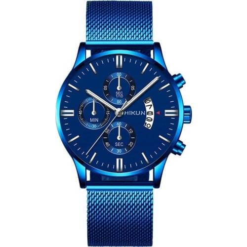 Relogio Masculino 2020 Fashion casual Mens Business Watches Luxury Men Stainless Steel Mesh Band Analog Calendar Quartz Watch