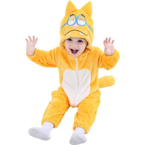 Fleece cute warm winter fall baby boys girls rompers thermal quality toddler kids new born childrens clothes outwear