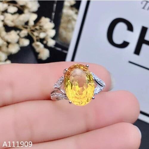 KJJEAXCMY boutique jewelry 925 sterling silver inlaid Citrine gem womens luxury ring high quality