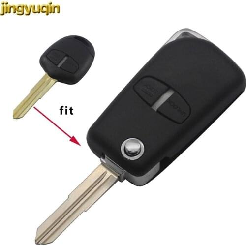 Jingyuqin 2 Button Remote Flip Car Key Case Shell Fob for Mitsubishi Pajero Sport Outlander Grandis ASX (left blade) Car Styling
